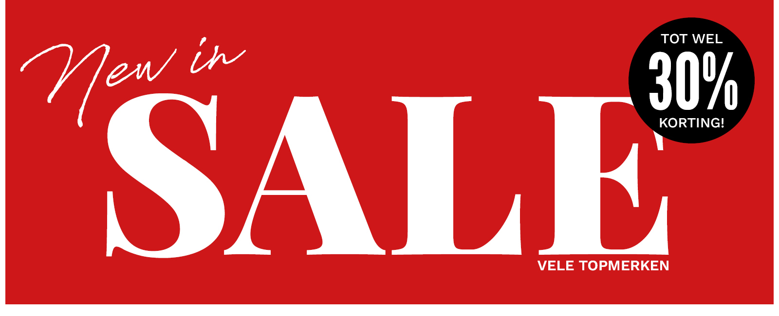 Sale tot wel 30% korting