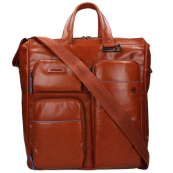 Piquadro blue square cognac