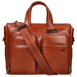 Piquadro blue square cognac