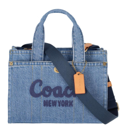 Coach denim cargo tote 26 blauw