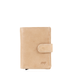 Bear Design Pasjeshouder / Creditcardhouder Uitschuifbaar Leer Bobby beige