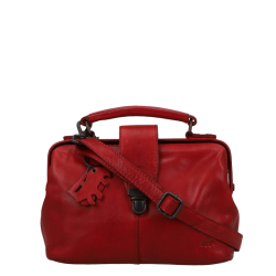 Bear Design Handtas / Crossbodytas / Dokterstasje Dames Leer Julia M rood