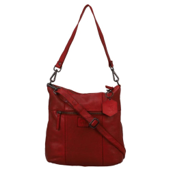 Bear Design Schoudertas / Crossbodytas Dames Leer Natascha rood