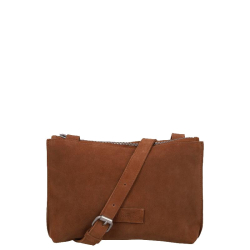 Shabbies Amsterdam Crossbodytas / Schoudertas Dames Suede Festival Big cognac
