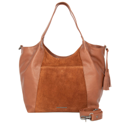 Spikes & Sparrow Shopper / Schoudertas  Suede Dames Ryana bruin
