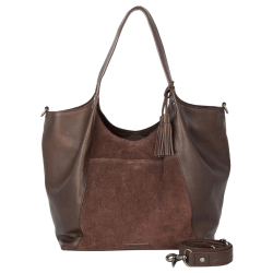 Spikes & Sparrow Shopper / Schoudertas  Suede Dames Ryana bruin