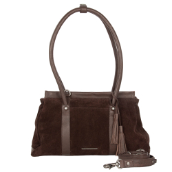 Spikes & Sparrow Schoudertas / Crossbodytas Suede Dames Anne-Lou bruin