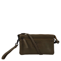 Van Os Crossbodytas / Schoudertas Dames Leer Tampa groen
