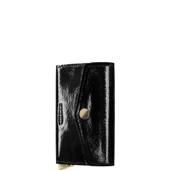Secrid Pasjeshouder / Kaarthouder Uitschuifbaar RFID Leer voor pasjes en briefgeld Envelope Wallet Naplak zwart