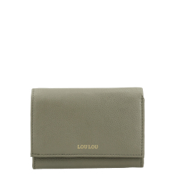 Loulou Essentiels Portemonnee / Portefeuille met rits Dames Leer Petite Fleur groen