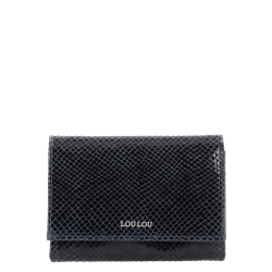 Loulou Essentiels Portemonnee / Portefeuille met rits Dames Leer Petite Fleur blauw