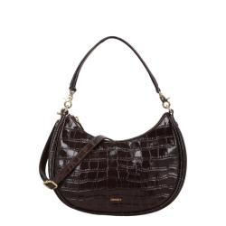 DSTRCT Crossbodytas / Schoudertas Dames Leer Croco Square bruin