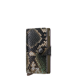 Secrid Pasjeshouder / Kaarthouder Uitschuifbaar RFID Leer voor pasjes en briefgeld Miniwallet Serpent groen