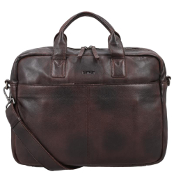 DSTRCT Laptoptas / Aktetas / Werktas 15.6 Inch Leer Astana Road bruin