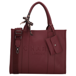 Charm London Shopper / Laptoptas / Schooltas Dames Bond 15.6 Inch rood