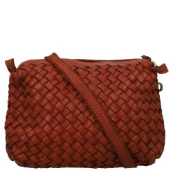 Hernan Crossbodytas / Schoudertas Dames Leer Braided bruin