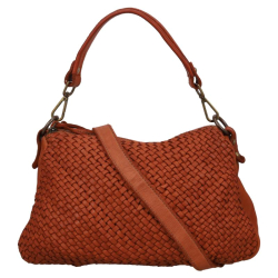 Hernan Schoudertas / Crossbodytas Dames Leer Braided bruin