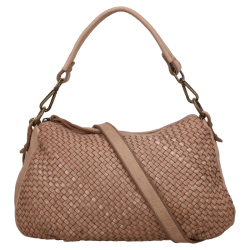 Hernan Crossbodytas / Schoudertas Dames Leer Braided taupe