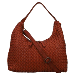 Hernan Schoudertas / Crossbodytas Dames Leer Braided bruin