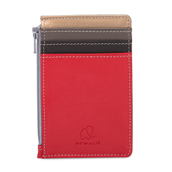MyWalit Pasjeshouder / Kaarthouder Leer Coin Purse rood