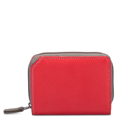 MyWalit Portemonnee / Portefuille Dames Met Rits Leer Small Zip rood