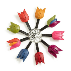 By lin tulip key ring roze
