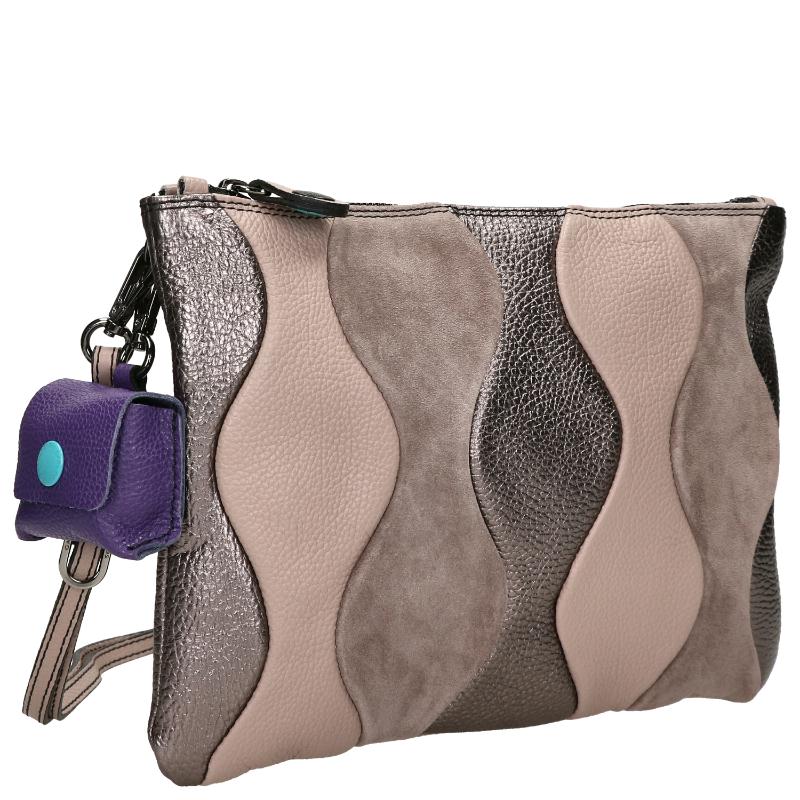 Borsa Pochette GABS BEYONCE HOLIDAY In Pelle Rossa Con Logo Nero - Made In Italy, Dimensioni 28x20 Cm