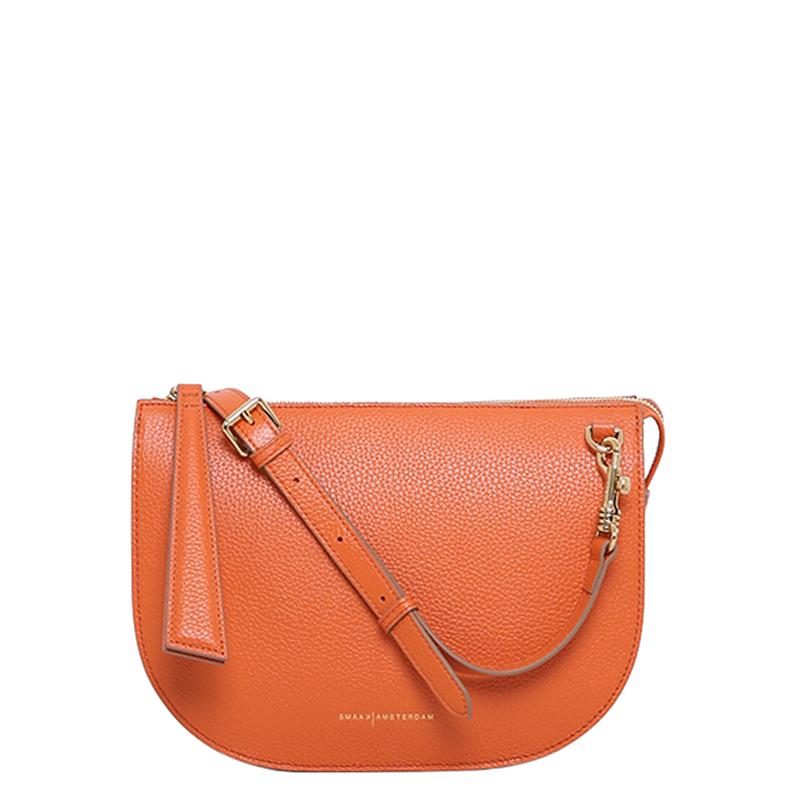 Furoshiki tas strap oranje leer - Mevrouw de Beer & Meer